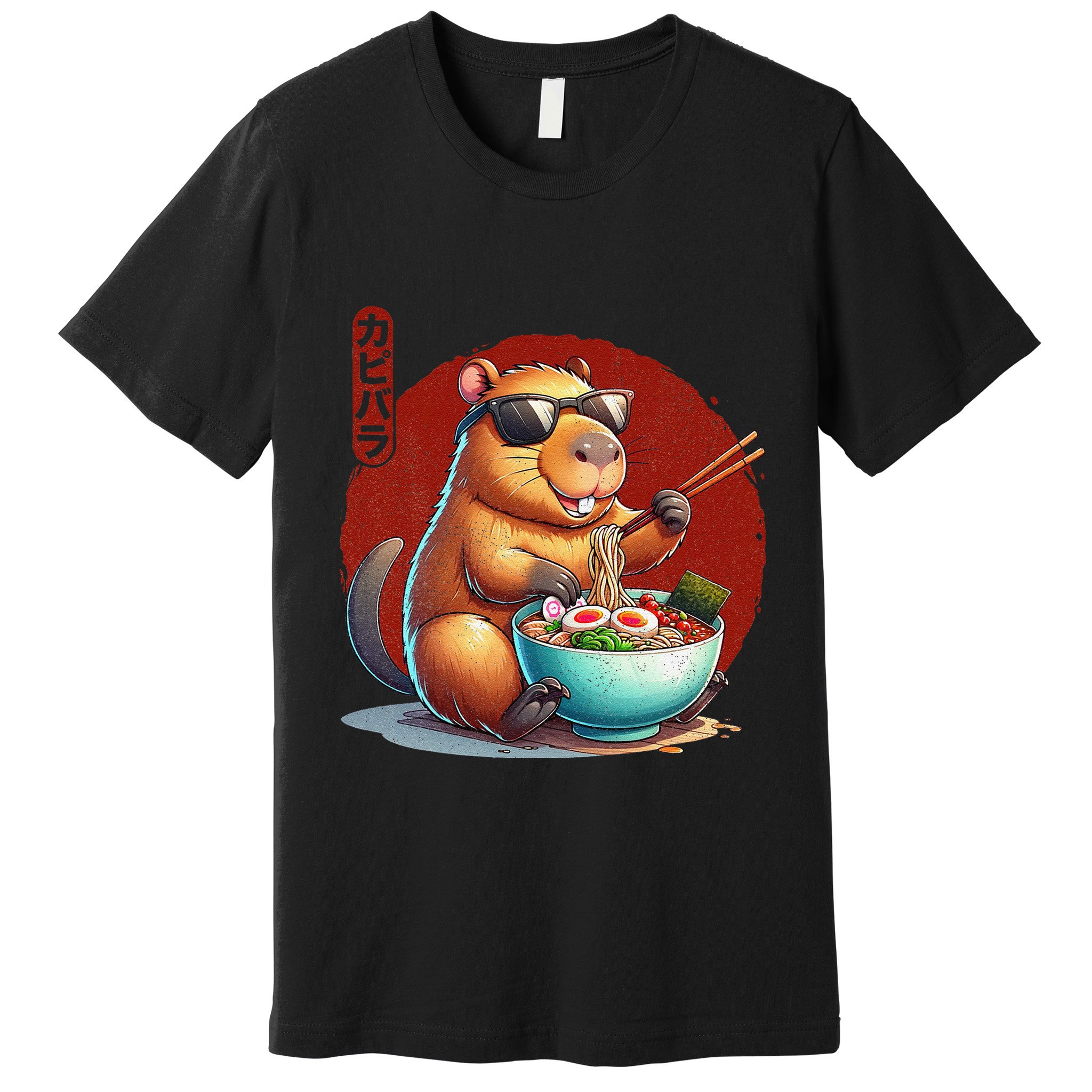 Capybara Funny Ramen Capybara Rodent Kawaii Anime Premium T-Shirt