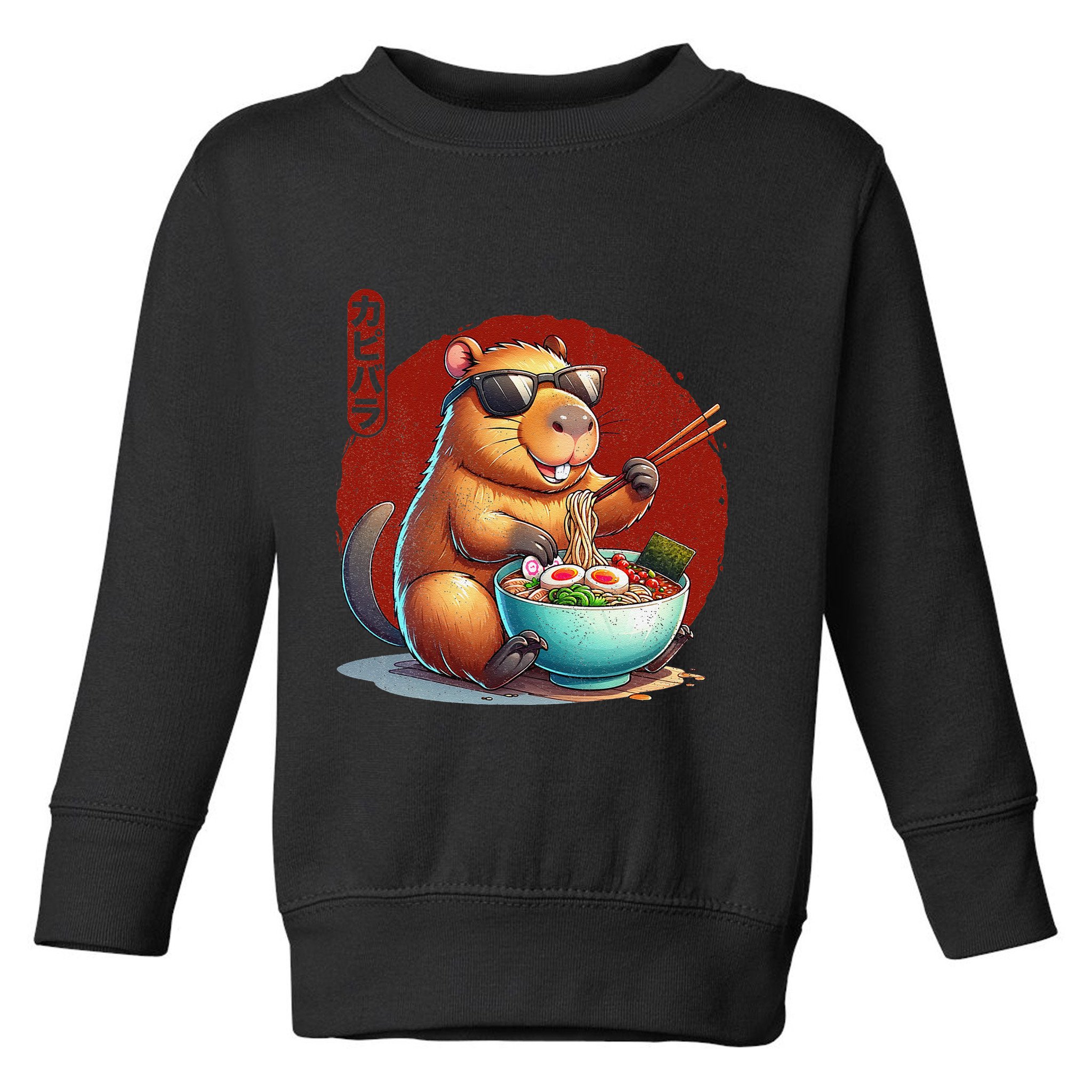 Capybara Funny Ramen Capybara Rodent Kawaii Anime Toddler Sweatshirt