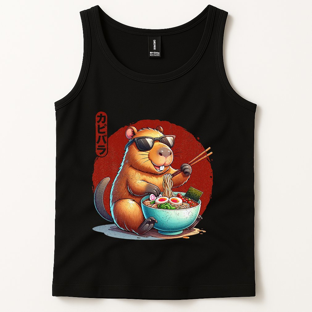 Capybara Funny Ramen Capybara Rodent Kawaii Anime Tank Top