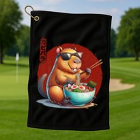 Capybara Funny Ramen Capybara Rodent Kawaii Anime Golf Towel