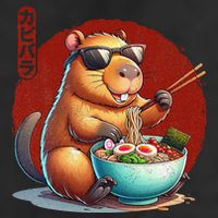Capybara Funny Ramen Capybara Rodent Kawaii Anime Golf Towel