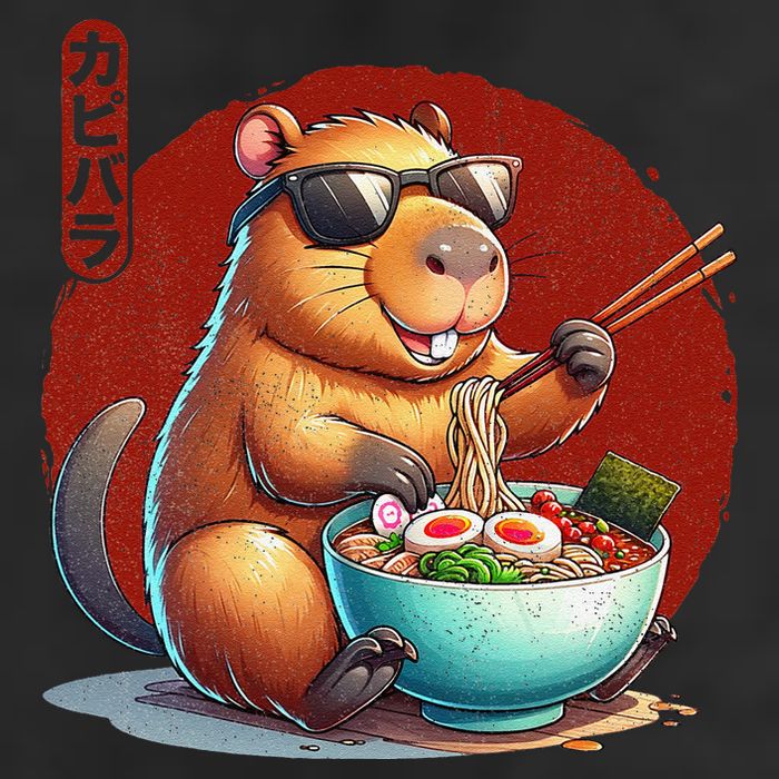 Capybara Funny Ramen Capybara Rodent Kawaii Anime Golf Towel