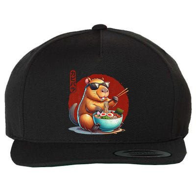 Capybara Funny Ramen Capybara Rodent Kawaii Anime Wool Snapback Cap
