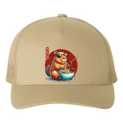 Capybara Funny Ramen Capybara Rodent Kawaii Anime Yupoong Adult 5-Panel Trucker Hat