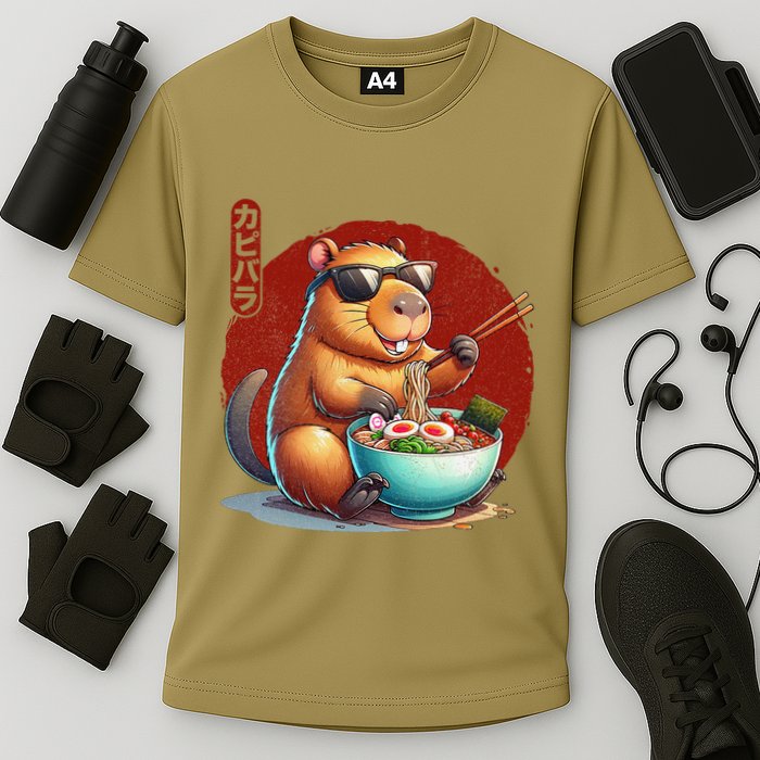 Capybara Funny Ramen Capybara Rodent Kawaii Anime Performance Shirt