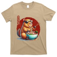 Capybara Funny Ramen Capybara Rodent Kawaii Anime T-Shirt