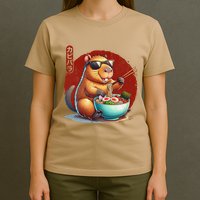 Capybara Funny Ramen Capybara Rodent Kawaii Anime T-Shirt