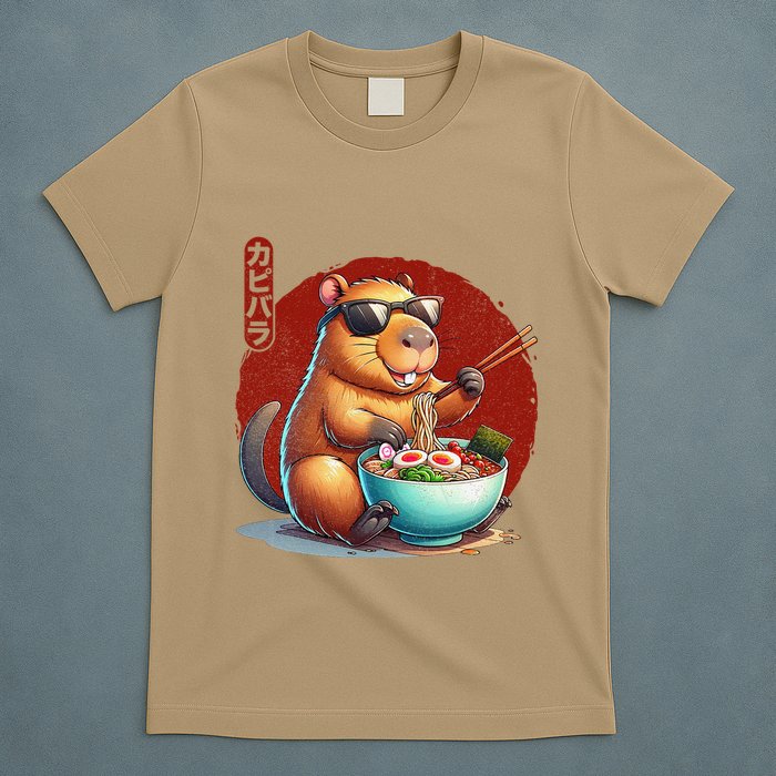 Capybara Funny Ramen Capybara Rodent Kawaii Anime T-Shirt