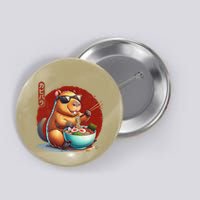 Capybara Funny Ramen Capybara Rodent Kawaii Anime Button