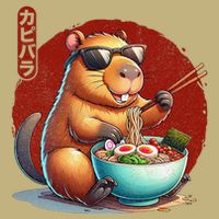 Capybara Funny Ramen Capybara Rodent Kawaii Anime Button