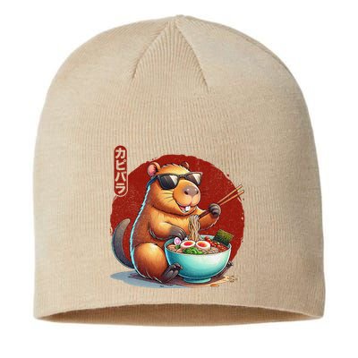 Capybara Funny Ramen Capybara Rodent Kawaii Anime Sustainable Beanie
