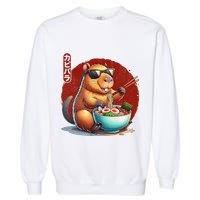 Capybara Funny Ramen Capybara Rodent Kawaii Anime Garment-Dyed Sweatshirt