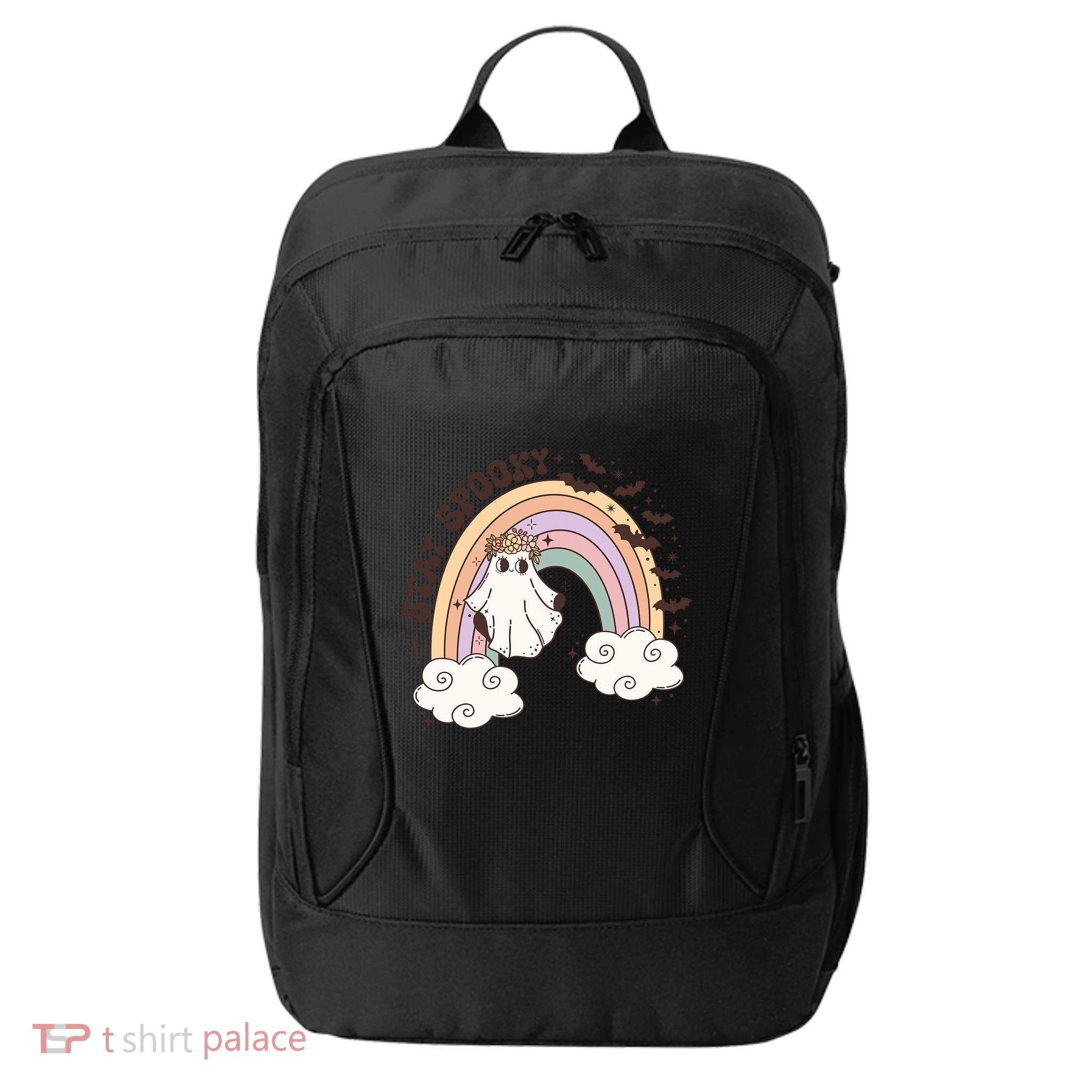 Cute Funny Retro Halloween Ghost Spooky Season Stay Spooky Meaningful Gift City Backpack