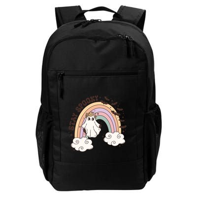 Cute Funny Retro Halloween Ghost Spooky Season Stay Spooky Meaningful Gift Backpack
