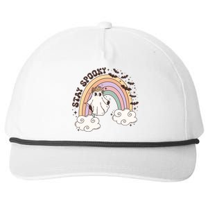 Cute Funny Retro Halloween Ghost Spooky Season Stay Spooky Meaningful Gift Snapback Five-Panel Rope Hat