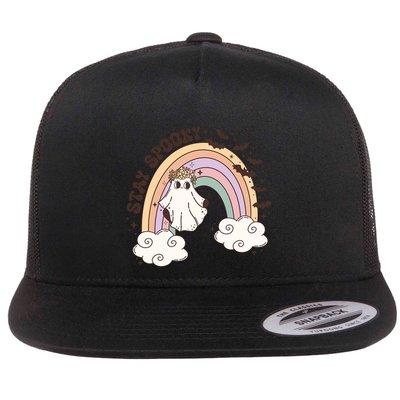 Cute Funny Retro Halloween Ghost Spooky Season Stay Spooky Meaningful Gift Flatbill Hat