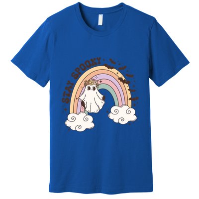 Cute Funny Retro Halloween Ghost Spooky Season Stay Spooky Meaningful Gift Premium T-Shirt