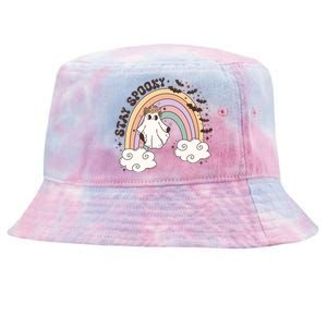 Cute Funny Retro Halloween Ghost Spooky Season Stay Spooky Meaningful Gift Tie-Dyed Bucket Hat