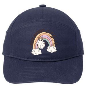 Cute Funny Retro Halloween Ghost Spooky Season Stay Spooky Meaningful Gift 7-Panel Snapback Hat