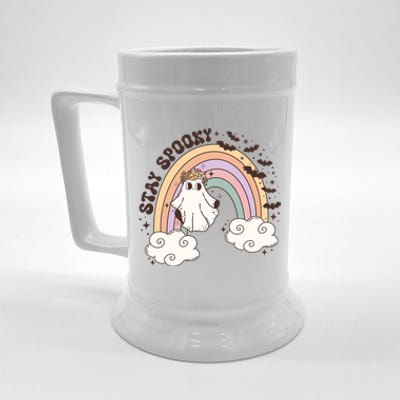 Cute Funny Retro Halloween Ghost Spooky Season Stay Spooky Meaningful Gift Beer Stein