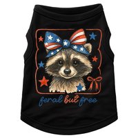Coquette Funny Raccoon 4th Of July Patriotic Feral But Free Doggie Tank