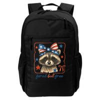 Coquette Funny Raccoon 4th Of July Patriotic Feral But Free Backpack