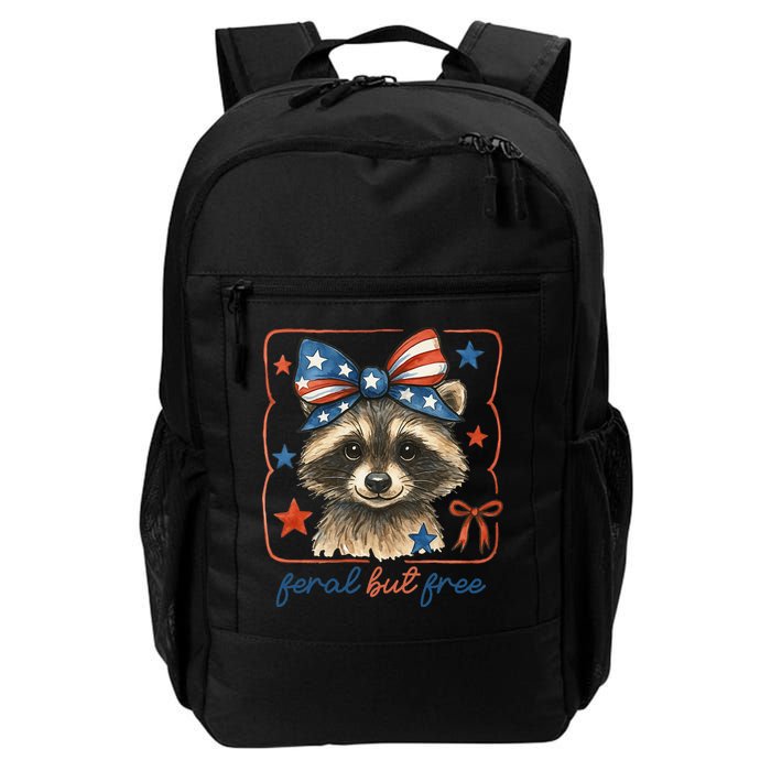 Coquette Funny Raccoon 4th Of July Patriotic Feral But Free Backpack