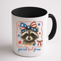 Coquette Funny Raccoon 4th Of July Patriotic Feral But Free Mug