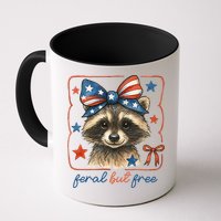 Coquette Funny Raccoon 4th Of July Patriotic Feral But Free Mug
