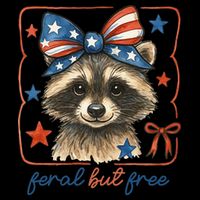 Coquette Funny Raccoon 4th Of July Patriotic Feral But Free 16 in Basic Backpack