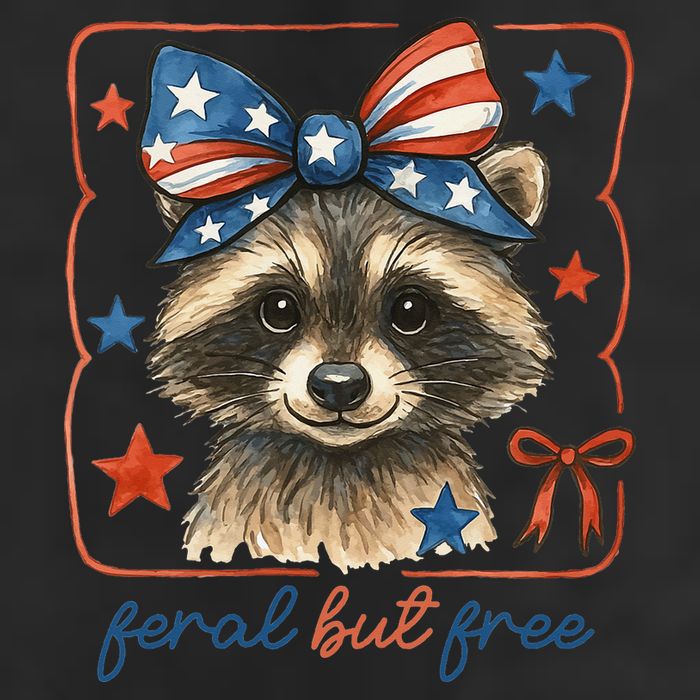 Coquette Funny Raccoon 4th Of July Patriotic Feral But Free Hat