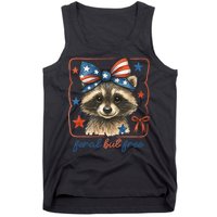 Coquette Funny Raccoon 4th Of July Patriotic Feral But Free Tank Top