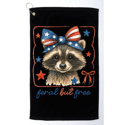 Coquette Funny Raccoon 4th Of July Patriotic Feral But Free Golf Towel