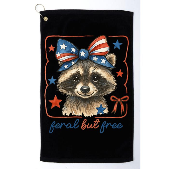 Coquette Funny Raccoon 4th Of July Patriotic Feral But Free Golf Towel