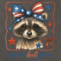 Coquette Funny Raccoon 4th Of July Patriotic Feral But Free Cotton Canvas Backpack