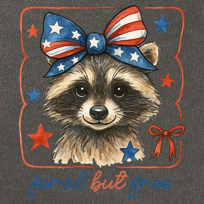 Coquette Funny Raccoon 4th Of July Patriotic Feral But Free Cotton Canvas Backpack