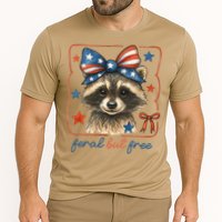 Coquette Funny Raccoon 4th Of July Patriotic Feral But Free Performance Shirt