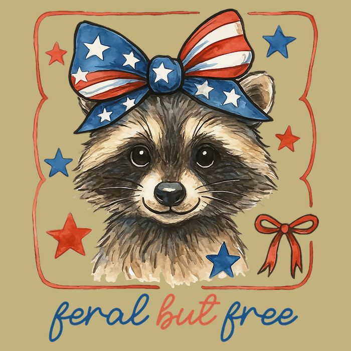 Coquette Funny Raccoon 4th Of July Patriotic Feral But Free Performance Shirt