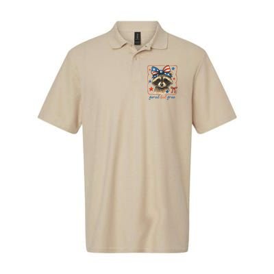Coquette Funny Raccoon 4th Of July Patriotic Feral But Free Polo