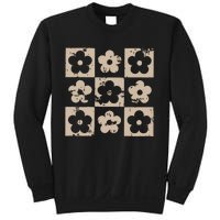 Checkered Flowers Retro Flowers Boho Floral Sweatshirt