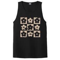 Checkered Flowers Retro Flowers Boho Floral PosiCharge Competitor Tank