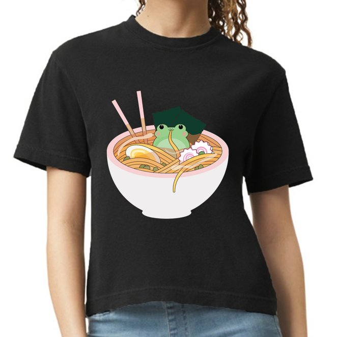 Cute Frog Ramen Comfort Colors Boxy T-Shirt