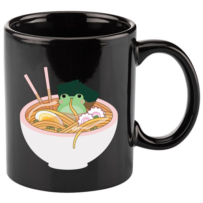 Cute Frog Ramen 11oz C Handle Ceramic Mug