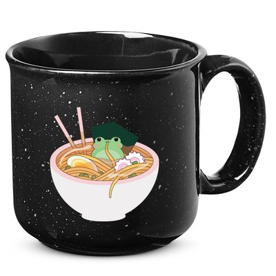 Cute Frog Ramen 15oz Campfire Ceramic Mug