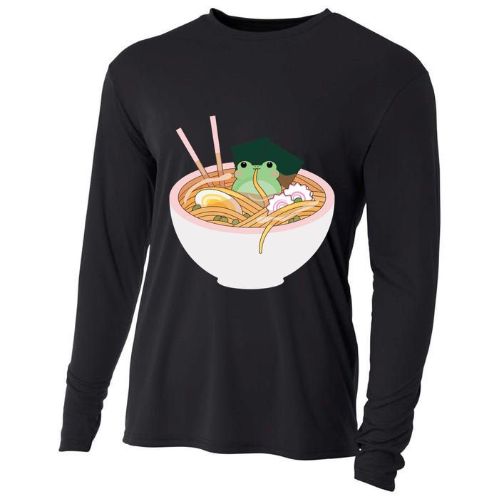 Cute Frog Ramen Cooling Performance Long Sleeve Crew