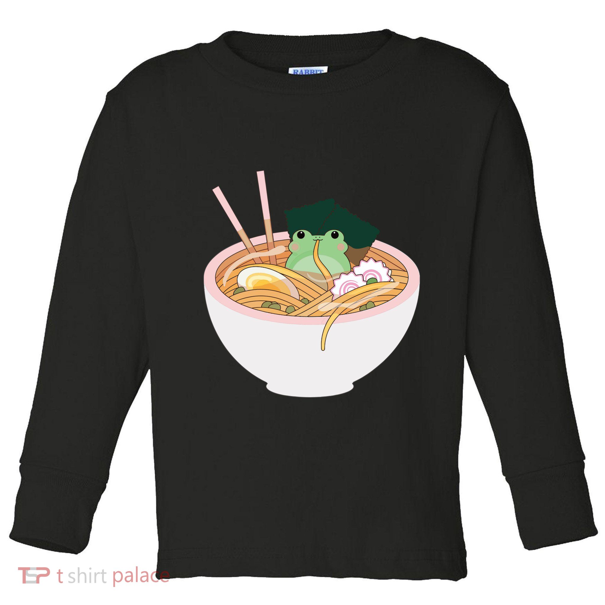 Cute Frog Ramen Toddler Long Sleeve Shirt