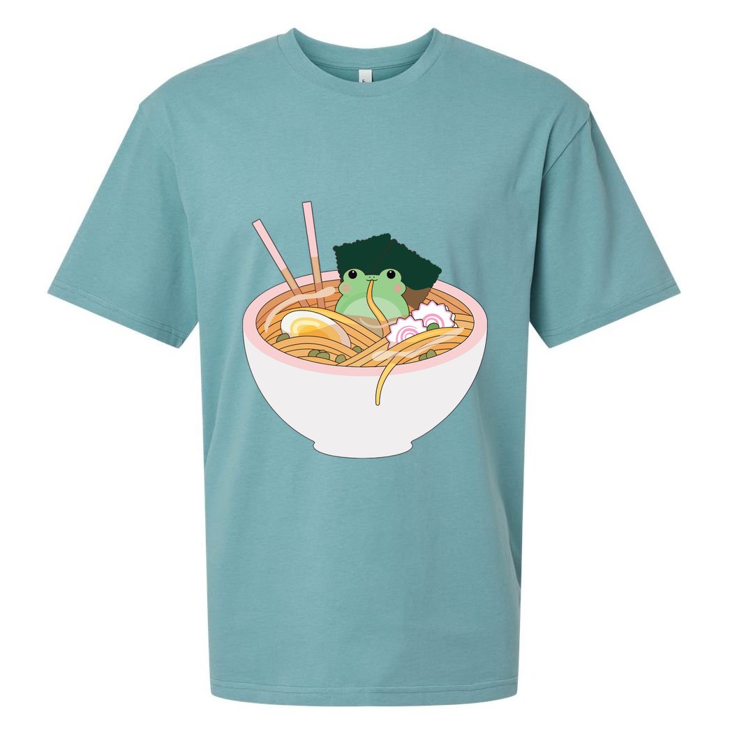 Cute Frog Ramen Sueded Cloud Jersey T-Shirt