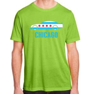 Chicago Flag Race Car Adult ChromaSoft Performance T-Shirt