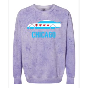 Chicago Flag Race Car Colorblast Crewneck Sweatshirt