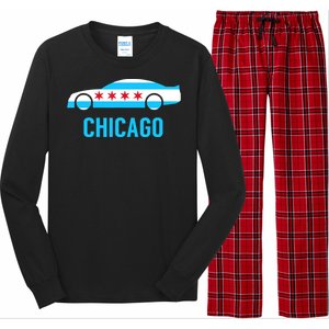 Chicago Flag Race Car Long Sleeve Pajama Set